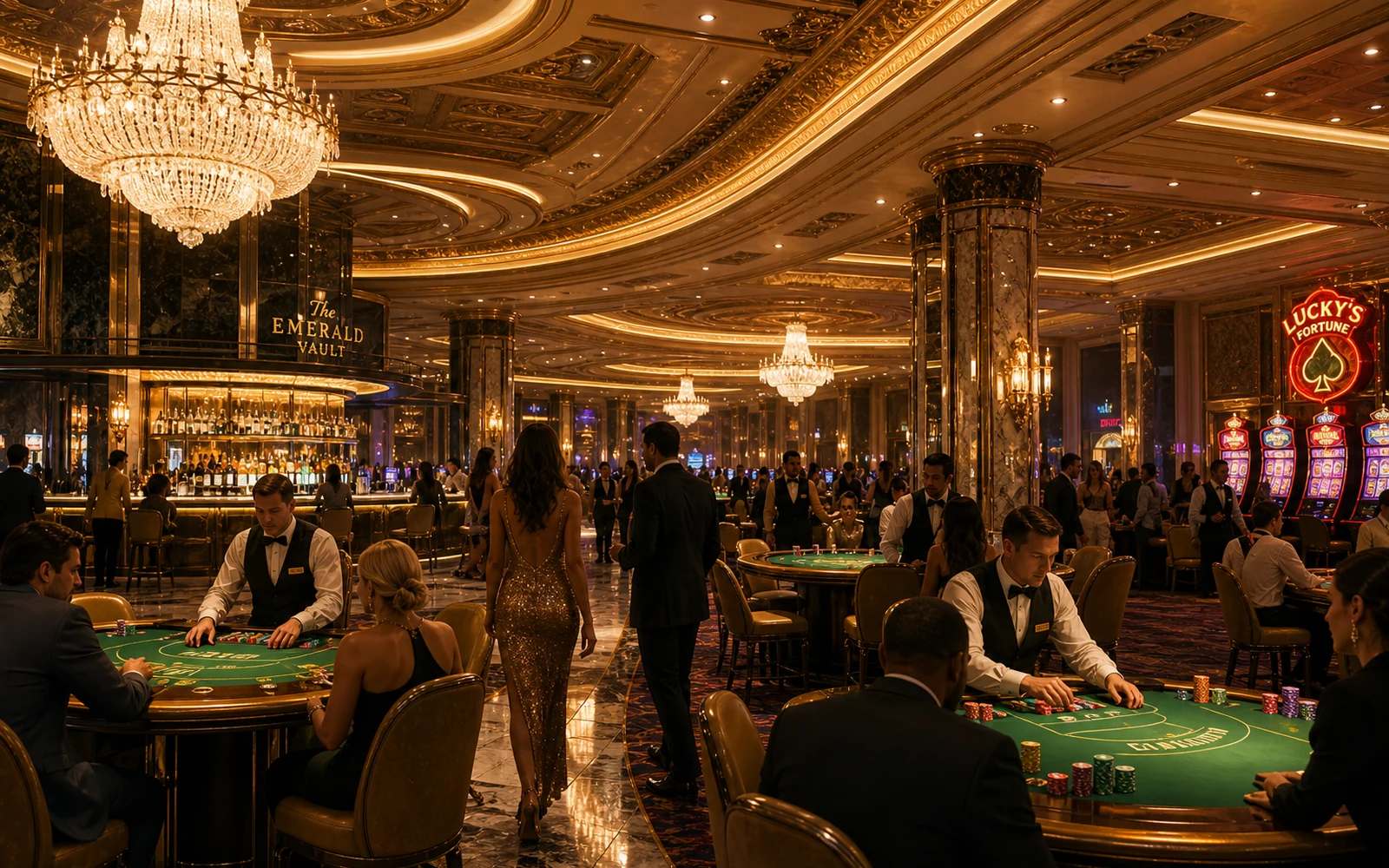 Suasana elegan permainan kasino meja NAGA1001